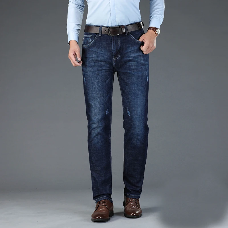 

Male Jeans men Slim Fit men's long Denim pants Autumn Trends Casual Mens Jeans Homme Trousers modal Black Blue