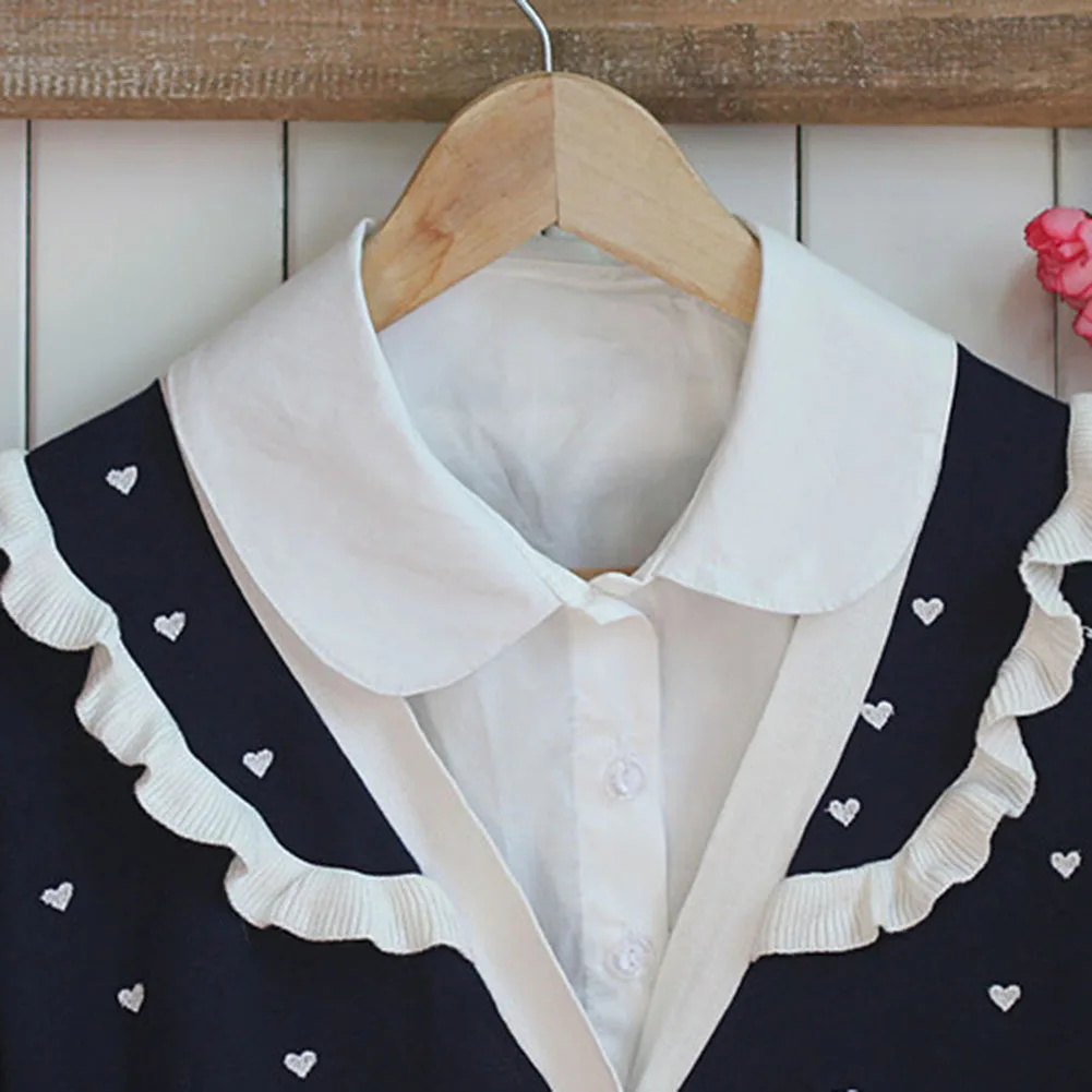 Женская рубашка ложный воротник хлопковая Съемная блузка с отворотом топ ложные