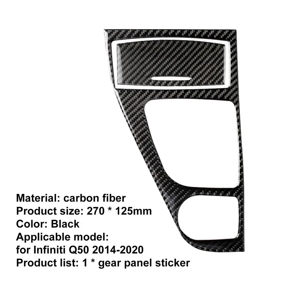 

Car Gearshift Panel Sticker Carbon Fiber Car Interior Decal Trim Gearshift Frame Sticker for Infiniti Q50 2014-2020 Right
