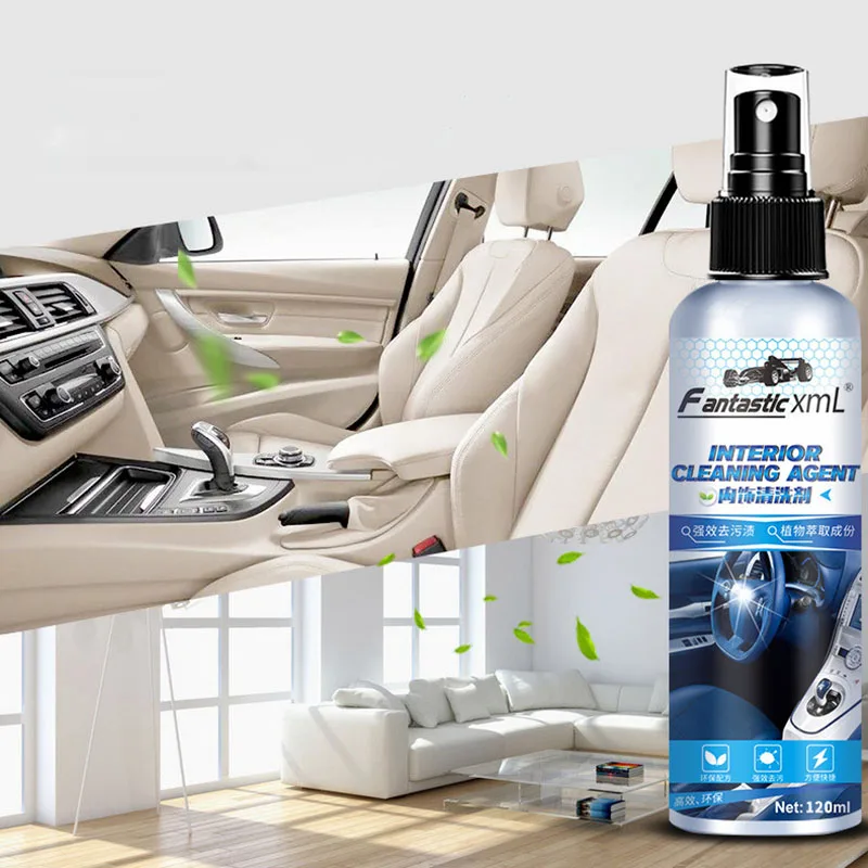 

120ML Car Interior Cleaning Agent Strong Stain Removal High Efficiency Environmental Protection Anti-Fading Aging Car Cleaner