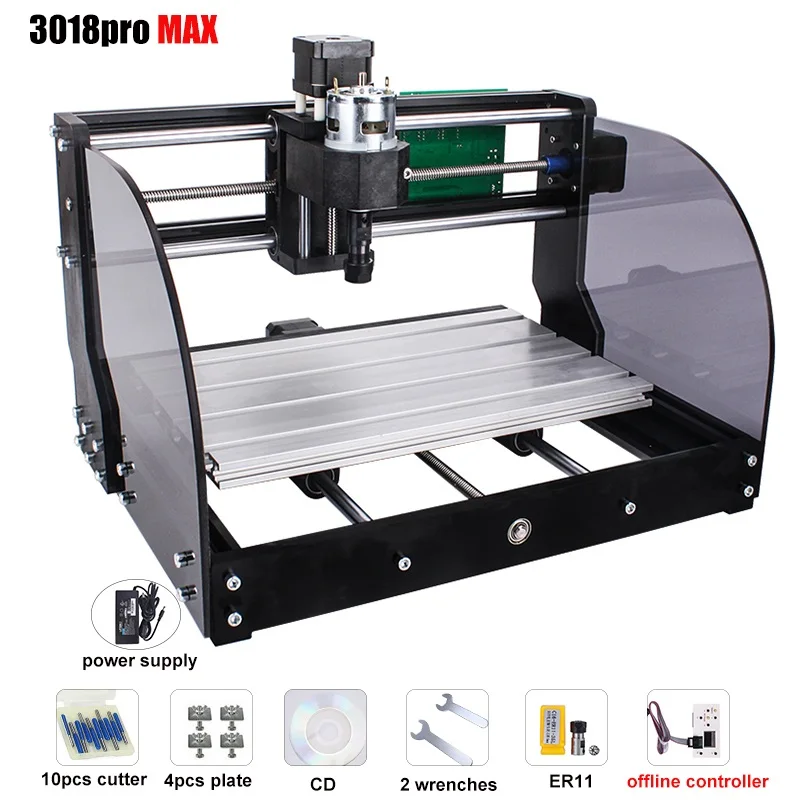 CNC 3018 Pro Max лазерный гравер GRBL 3 оси pcb деревянный маршрутизатор машина DIY гравировальный станок для мини гравера, может работать с автономным - Цвет: 3018 no laser