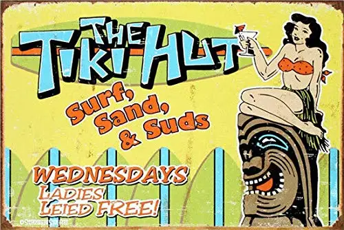 

Металлический жестяной знак, хижина для серфинга, песок, судов, декор для бара, паба, дома, винтажный Ретро настенный Декор для дома, бара, паб...