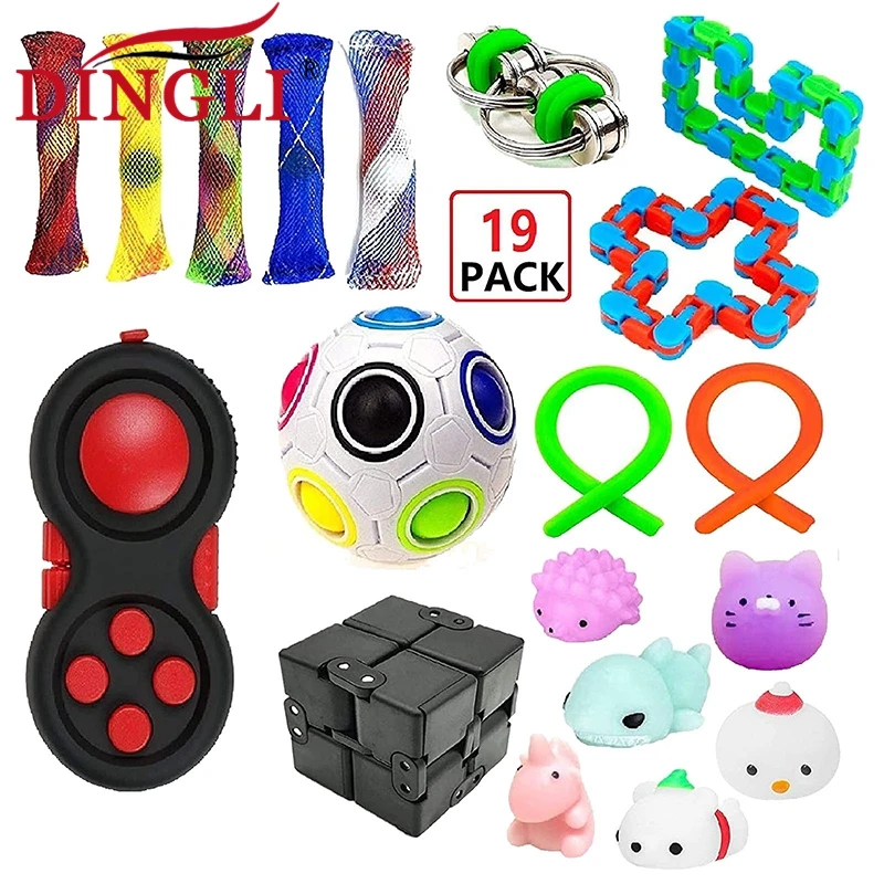 

Kids Adults Simple Dimple Spinner Push Pop Fidget Toys Set Anti Stress Toy Anxiety Relief Toy Pop Sensory Toy Holiday Gift