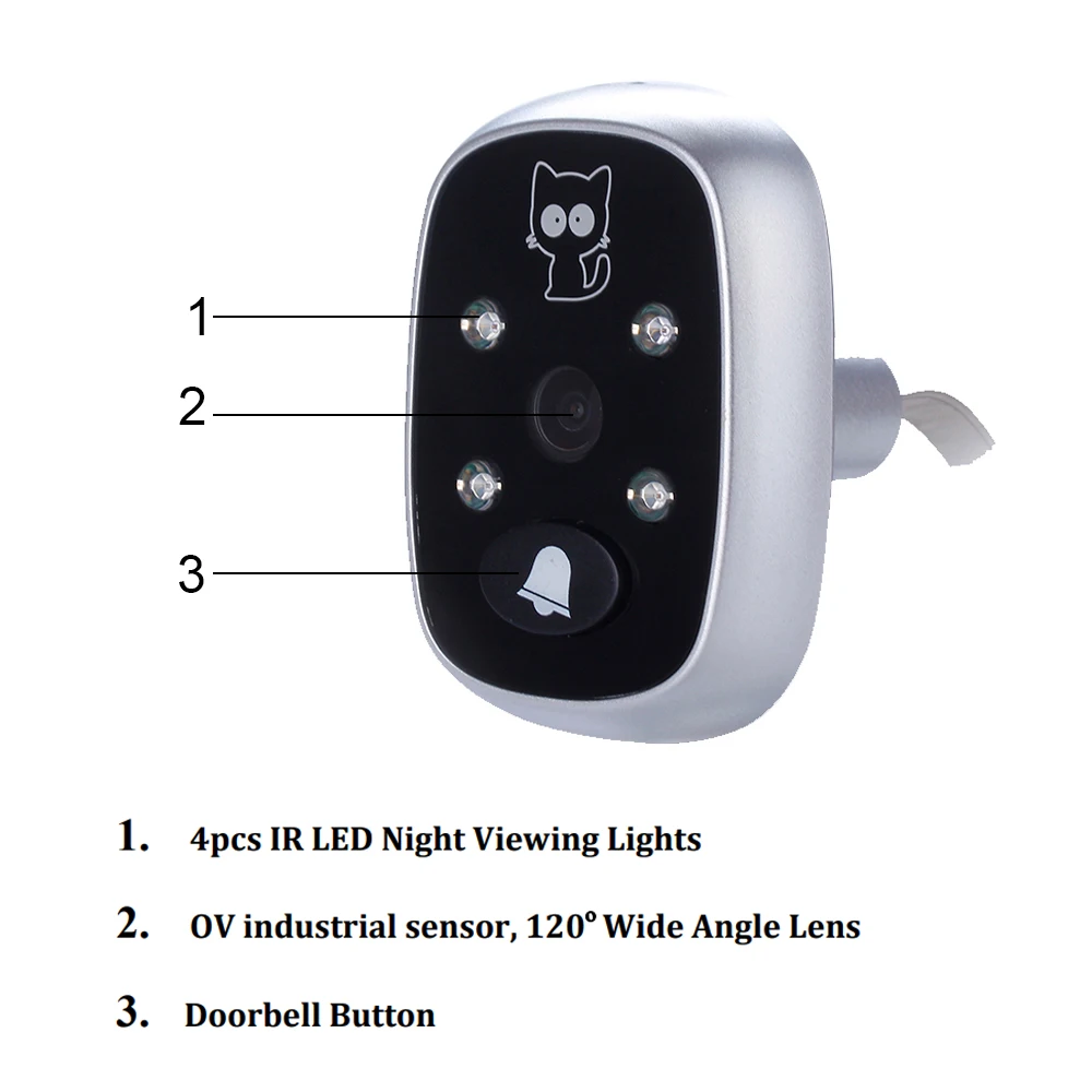 3 5 дюймов дверной Звонок камера lcd цветной экран глазок звонок Электронный видео