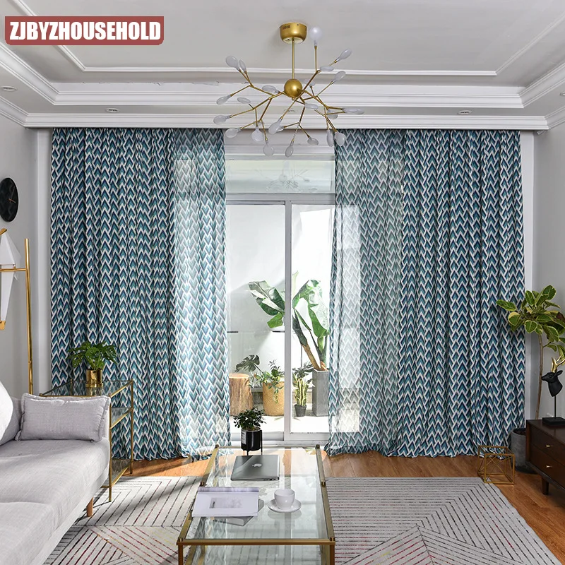 

Modern Minimalist Polyester Cotton Printed Curtains for Living Dining Room Bedroom.