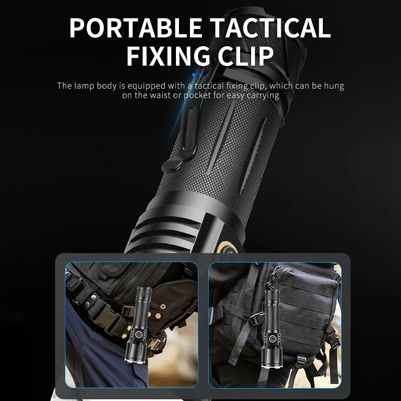 Самый мощный светодиодный фонарик XHP180 перезаряжаемый от USB тактический фонарь