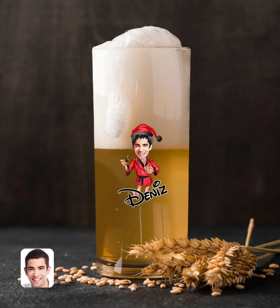 

Персонализированные Для Мужчин 'S Новый год карикатура с красочным рисунком хибалл пива Bardağı-6