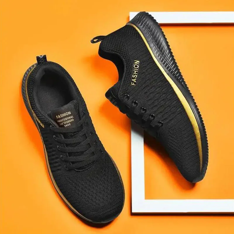 

Кроссовки мужские вязаные, Повседневная дышащая Спортивная обувь для бега, для прогулок и спортзала, большие размеры 39-48