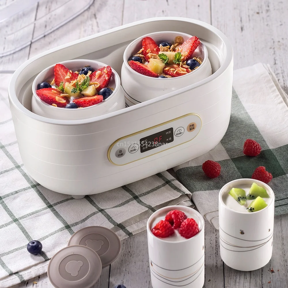 

Ceramics Yogurt Maker frozen yogurt machine Natto/Rice Wine maker 3D heating with 2 liners & 6 ceramics cups
