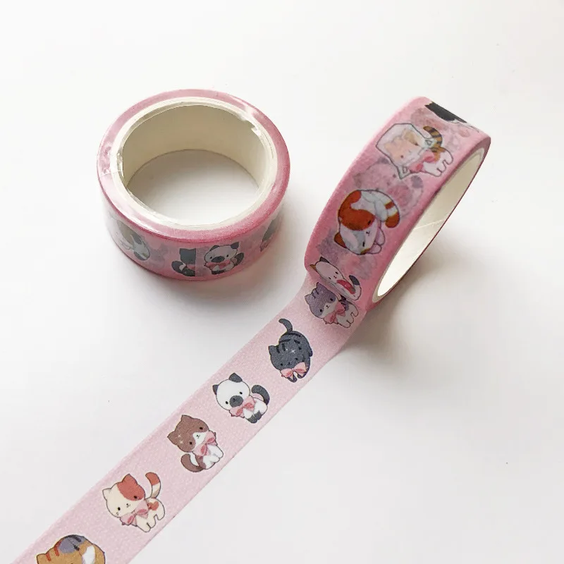 

Cartoon Cat Family Washi Tape DIY Decoration Sticker Scrapbooking Diary Adhesive Masking Tape stationery school supply