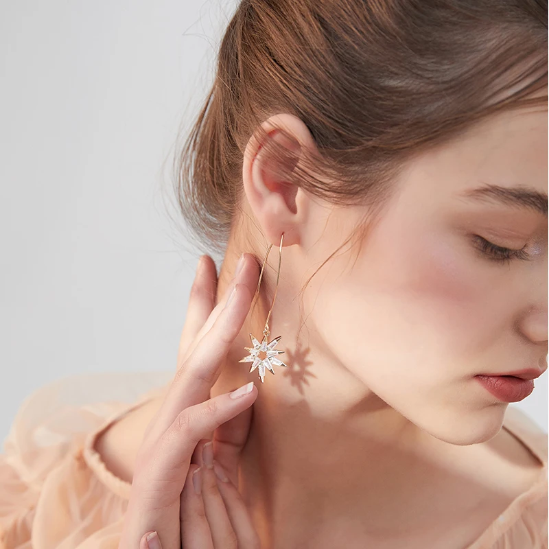 Серьги Xinwei новинка 2020 простые серьги в виде подсолнуха для женщин длинные