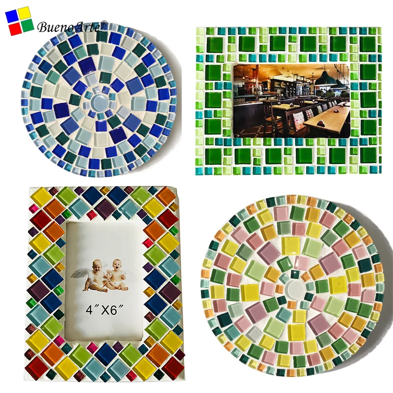 200 gram/50 pcs 20 X 20mm Square Crystal Mosaic Tile Mixed Color DIY Soft Art Supplier | Дом и сад