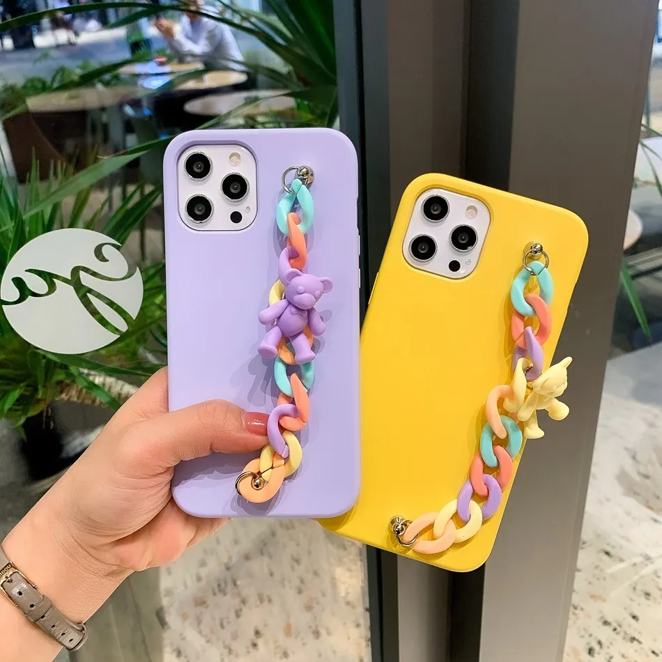 liquid silicone case for oppo a94 a74 a54 a54 a93 a53 a82 a92 a5 a9 a31 2020 a12 a7 a5s a3s a12e f11 f9 pro cutebear chain cases free global shipping