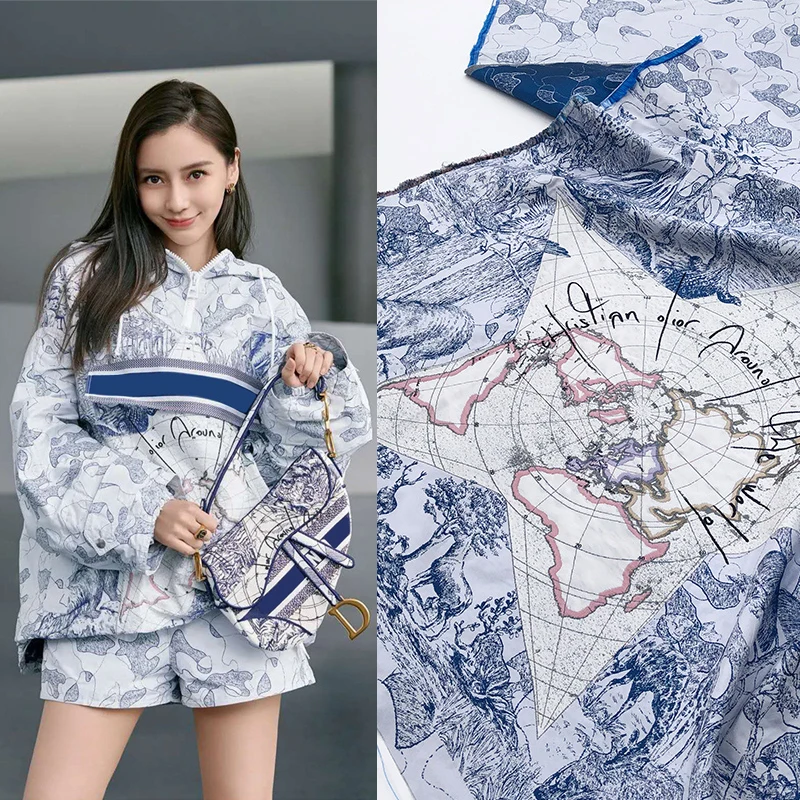

Autumn and Winter New Product Polyester Jacket Fashion Fabric Jungle Five-pointed Star Jacquard Brocade Sewing Fabric Character
