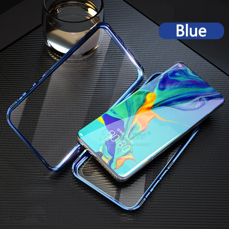 Blue Роскошный защитный Магнитный чехол на весь корпус для huawei honor 10 lite 20 Pro 360, двойная задняя крышка из закаленного стекла для honor 10 lite, чехол - Цвет: Blue