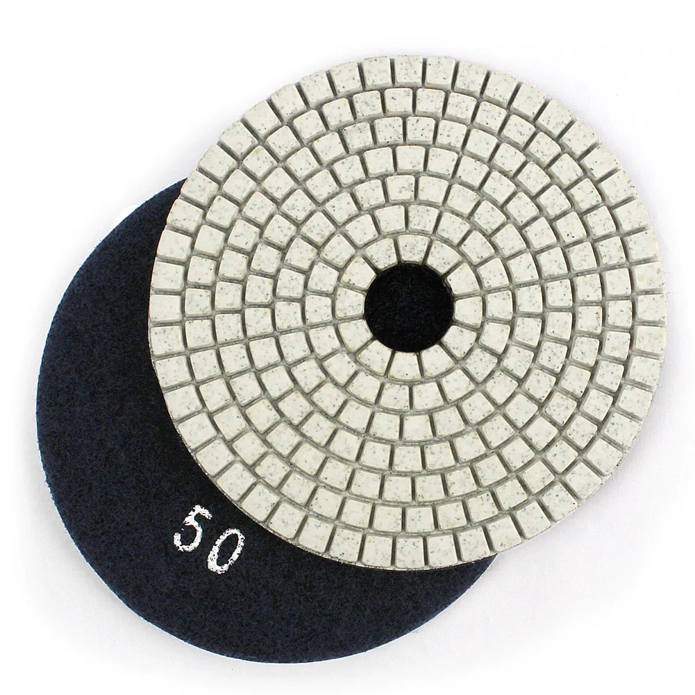 4 Inch 1Piece 100mm Diamond Polishing Pad Concrete Granite Marble Floor Grinding Disc Wet Use White Flexible Abrasive Wheel