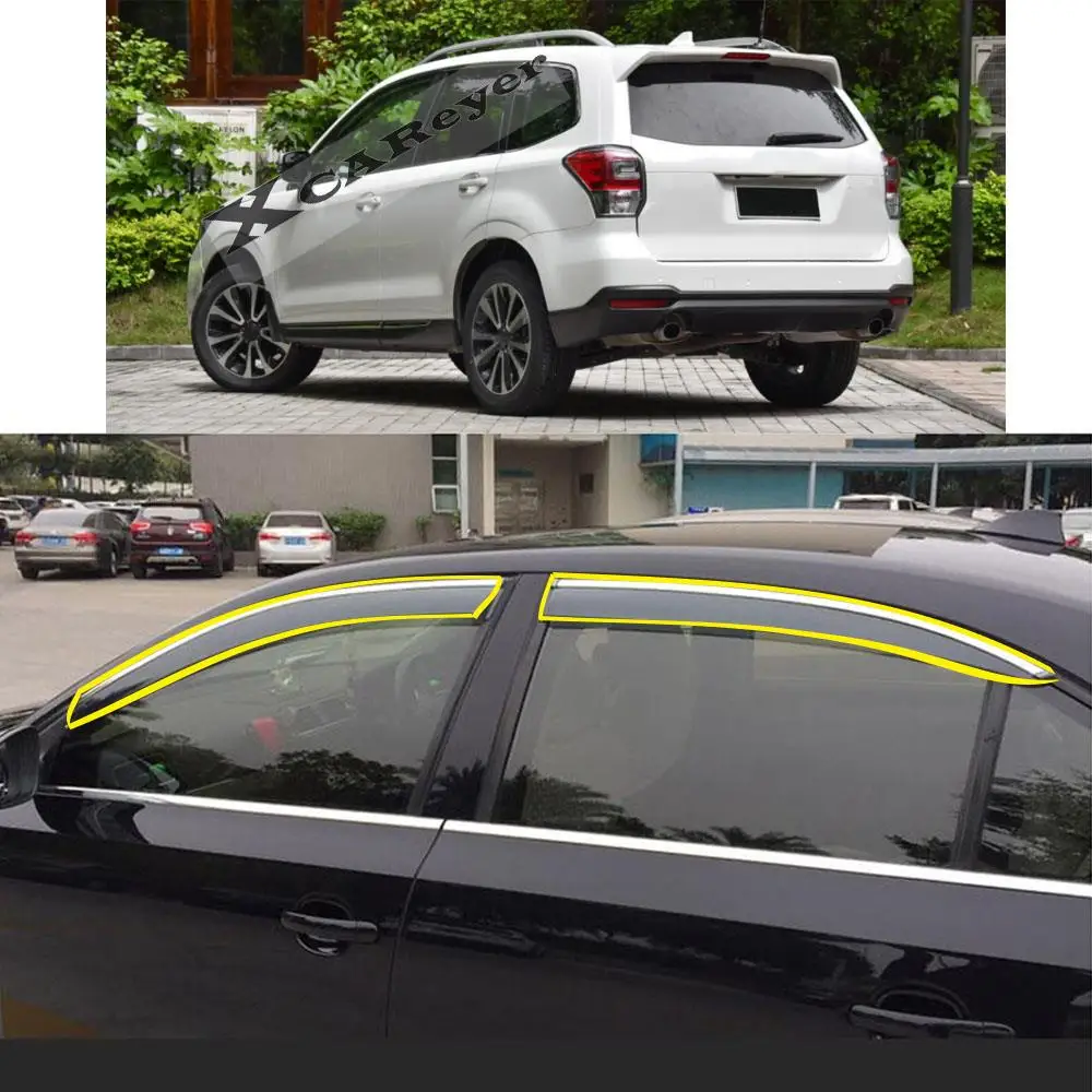 

Car Body Styling Sticker Plastic Window Glass Wind Visor Rain/Sun/Smoke Guard Vent Awnings For SUBARU Forester 2013-2018
