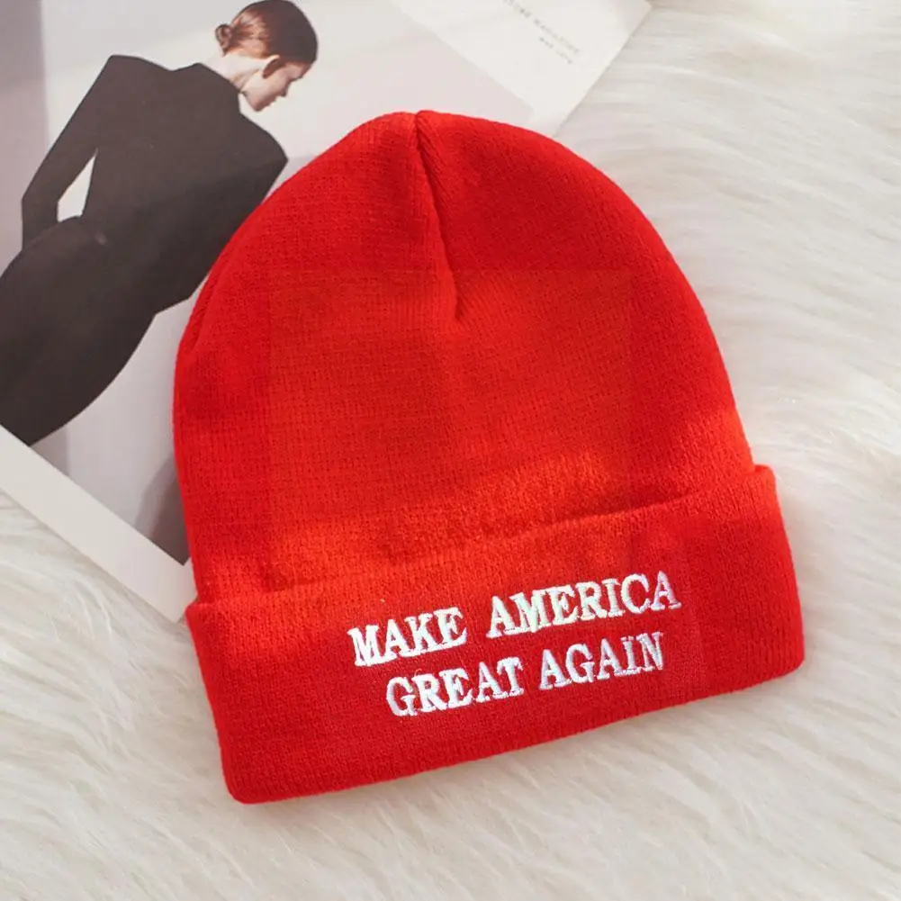 

1 шт. унисекс Дональд Трамп 2020 облегающая шапка Make America Great теплая зимняя шапка снова облегающая Лыжная шапка вязаная S7f9