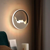 18w led wall mount light fixture art deco circle bedside lamp silica gel bedroom