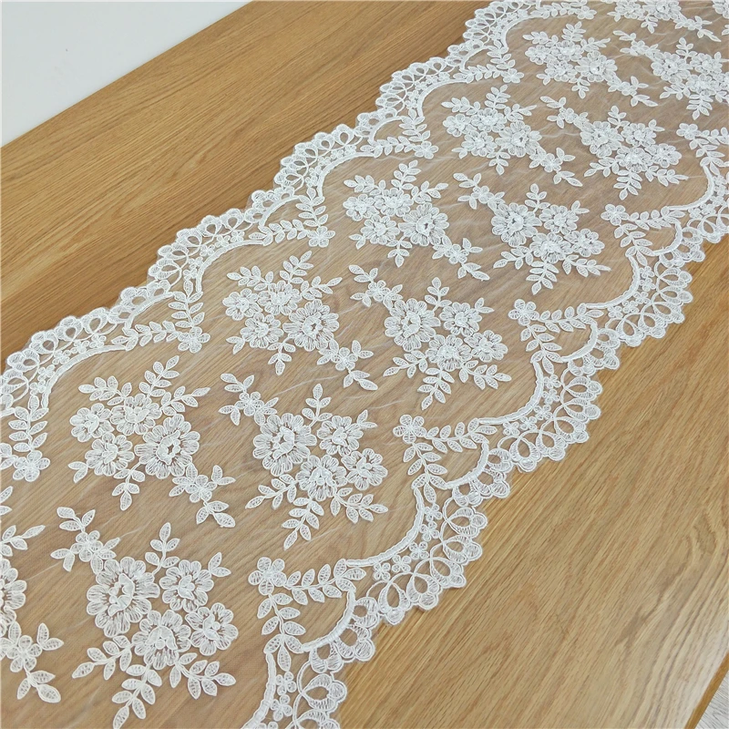 Ширина 42 см шнур цвета слоновой кости кружевная отделка высококачественное