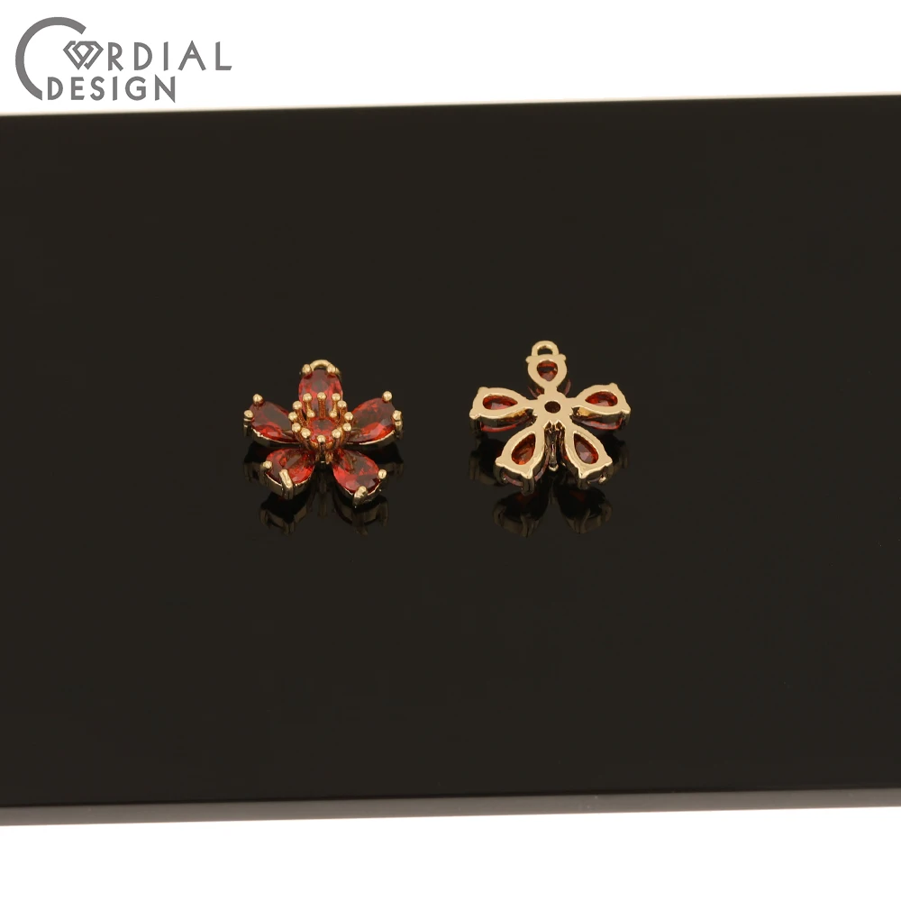 

Cordial Design 10Pcs 15*16MM Jewelry Accessories/Flower Shape/DIY Making/Pendant/Genuine Gold Plating/Earring Findings/CZ Charms