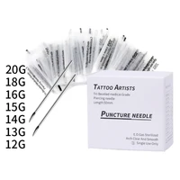 100 pcsset 12g13g14g15g16g18g20g sterile disposable body piercing needles