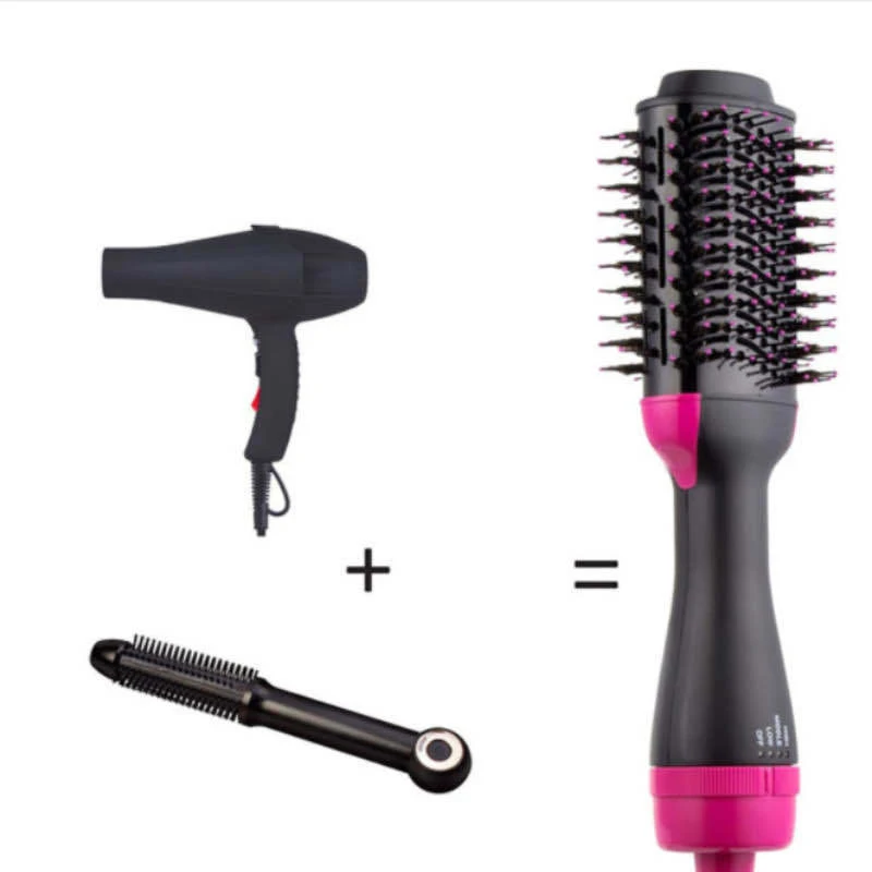 

Hair Straightening & Curly Hair Brush Comb One Step Hot-Air Brushes Hair Dryers 3 In 1 Dryer Straightener Curler Styling Comb