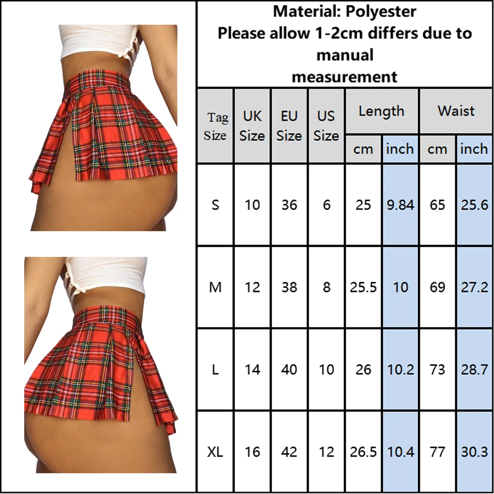 

Japanese Night Party Sexy Plaid Bottoms High Split Mini Skirts Womens Preppy Scottish Grid Skirts Clubwear Beach Micro Skirt D30