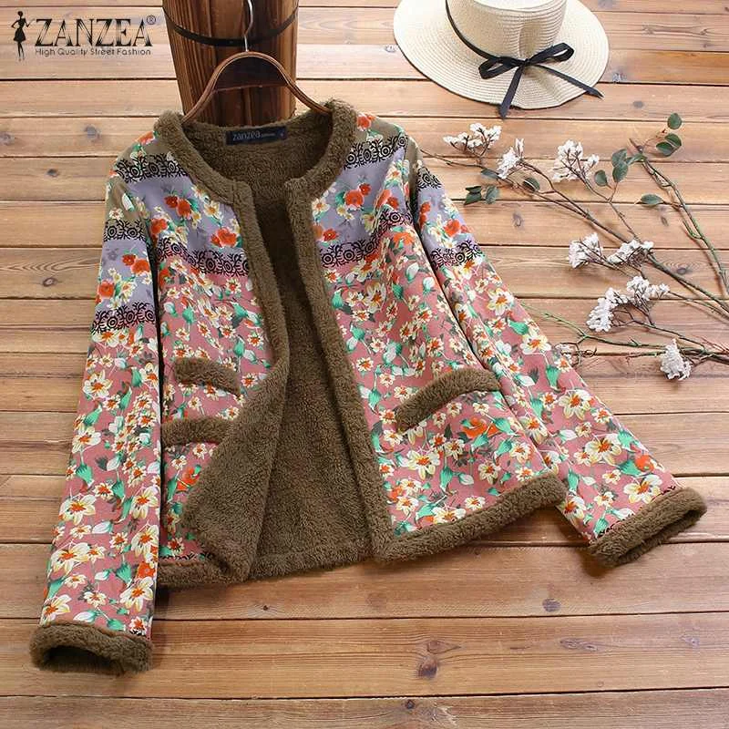 Женская зимняя куртка с длинным рукавом и цветочным принтом | одежда