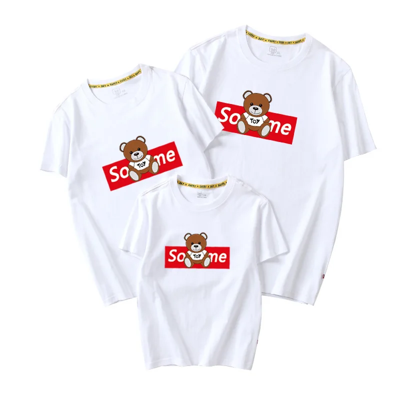 Summer Family Matching Clothing Mother Daughter T-shirt Cartoon Animals Father Son Baby Boy Girl Outfits Clothes | Мать и ребенок