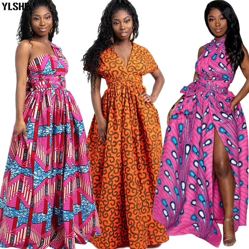 

Женское платье в африканском стиле, летнее платье в стиле Дашики, одежда в африканском стиле размера плюс, Бандажное платье с традиционным п...