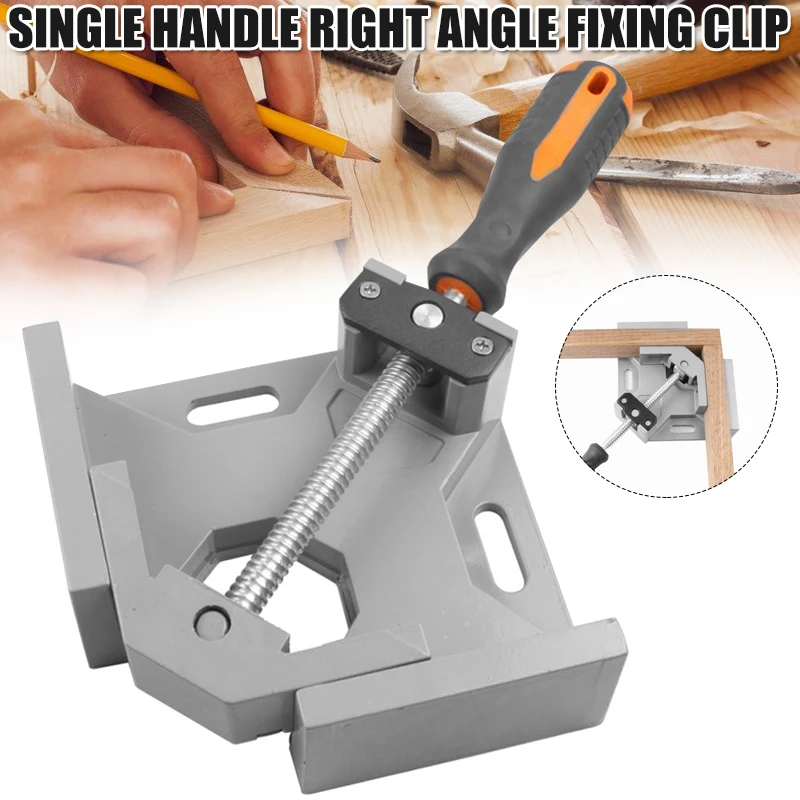 

Прямоугольный зажим с одной ручкой, угловой зажим из алюминиевого сплава под углом 90 °, прямоугольный зажим, зажим, инструмент, деревообрабатывающий держатель FOU99