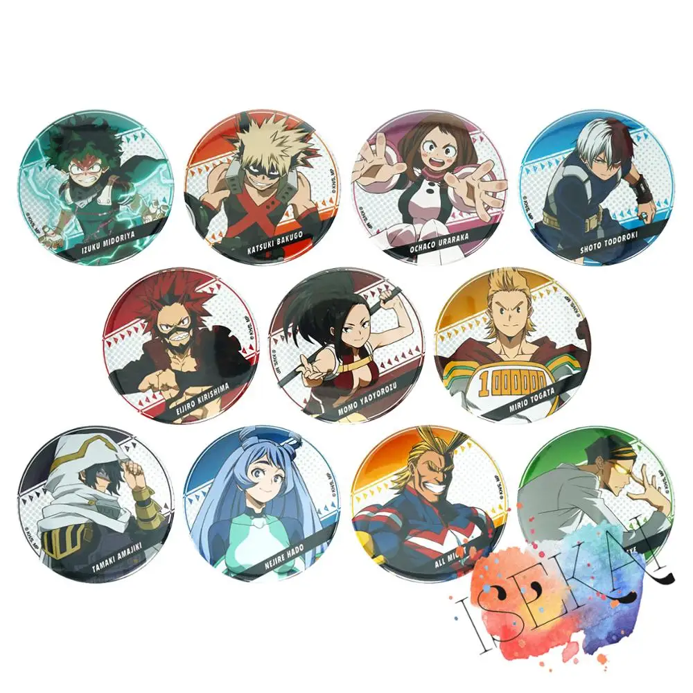 Мой герой Академия Аниме Boku No Hero торговый значок Tamaki Mirio Nejire Sir. Ночной глаз Deku Shoto