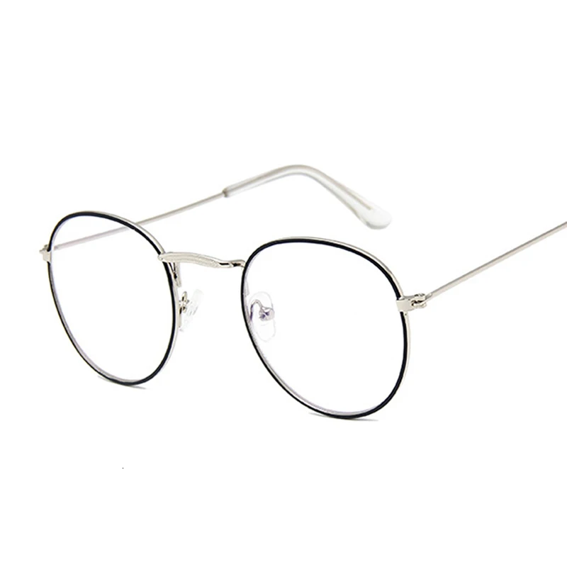 Round Rays Transparent Glasses Frames Man Woman Fake Glasses Vintage Optical Myopia Eyeglasses Frames Ladies Retro Eyewear