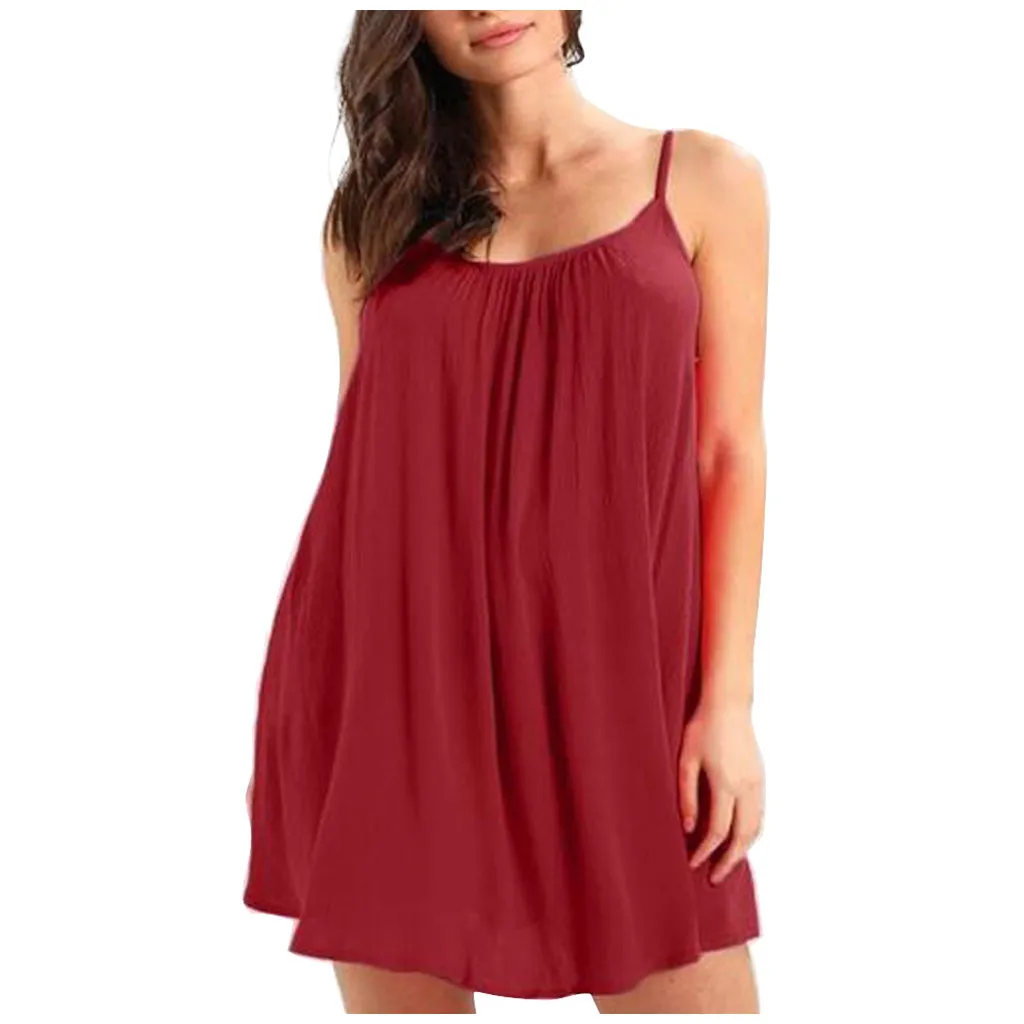 Мини Повседневное платье 2020 женское без рукавов Повседневные платья футболки