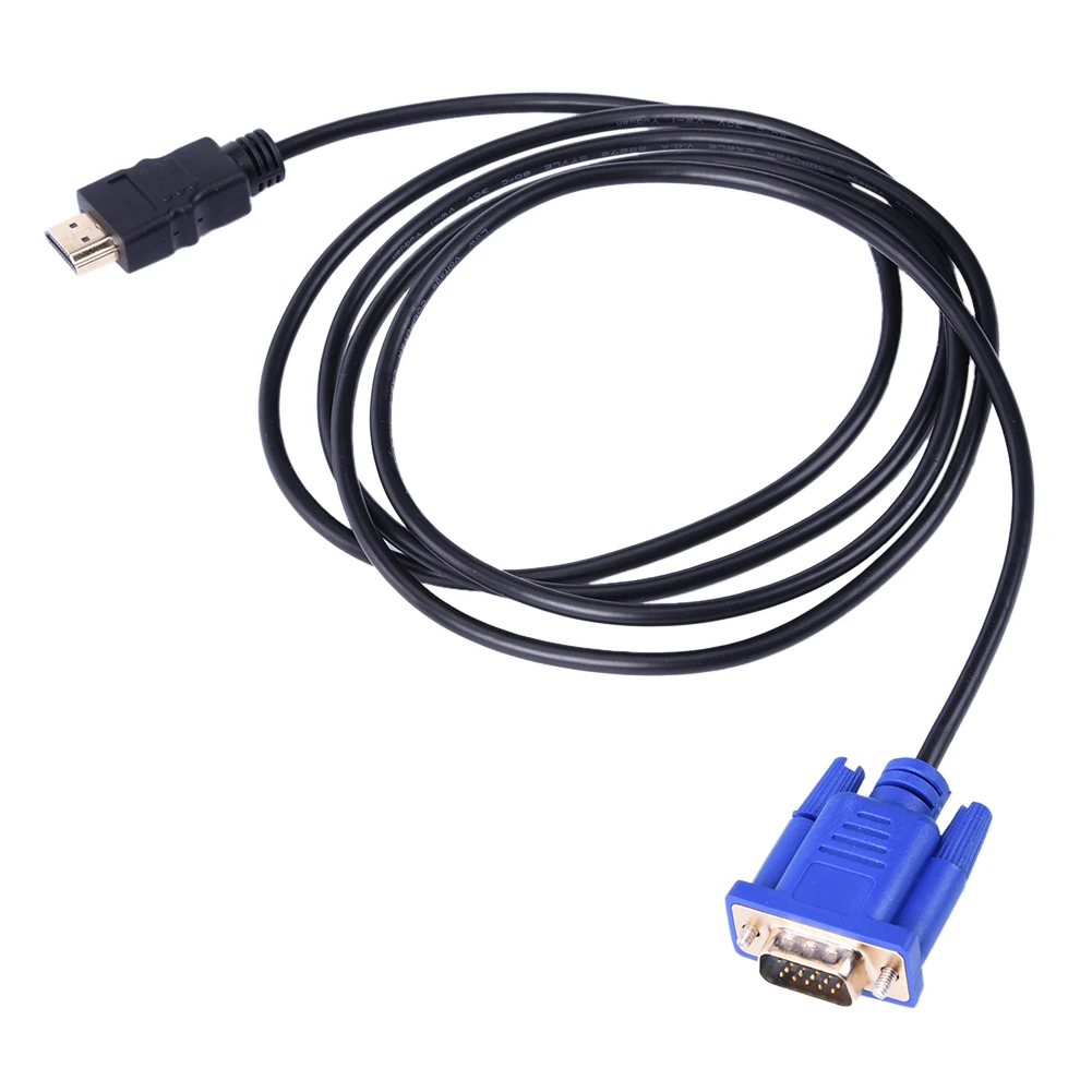 

1.8m HDMI To VGA HD Converter Cable Audio Cable D-SUB Male Video Adapter Cable Lead For HDTV Computer Monitor For PC Laptop TV