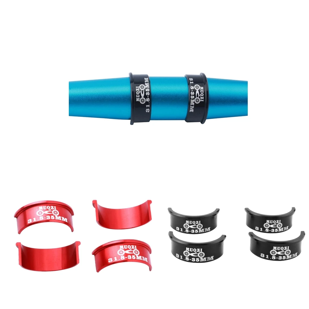 

Set 4 MTB Mountain Bicycle Handlebar Shim Plates Convert 31.8mm to 35mm