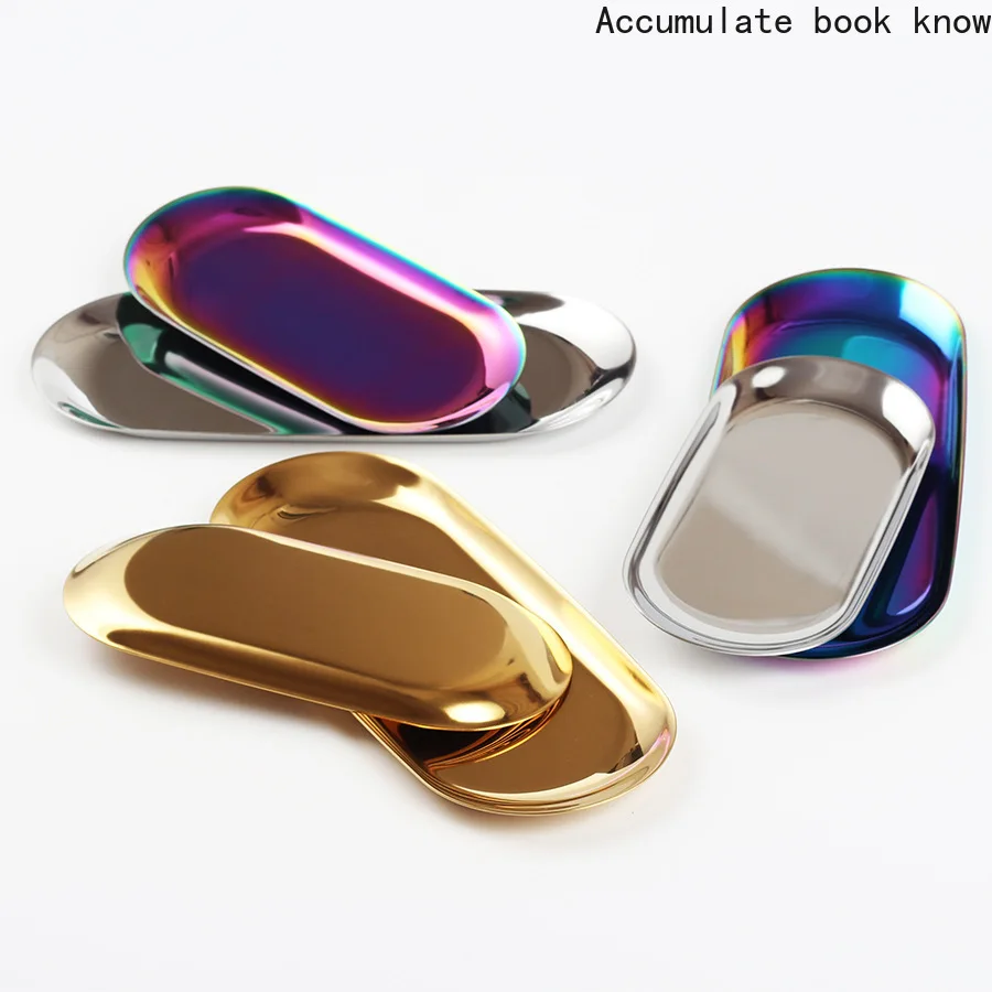 Нордическая золотая овальная тарелка европейский поднос для ювелирных изделий из нержавеющей стали фруктовый стакан металлическое хранение на рабочем столе декорации комнаты.