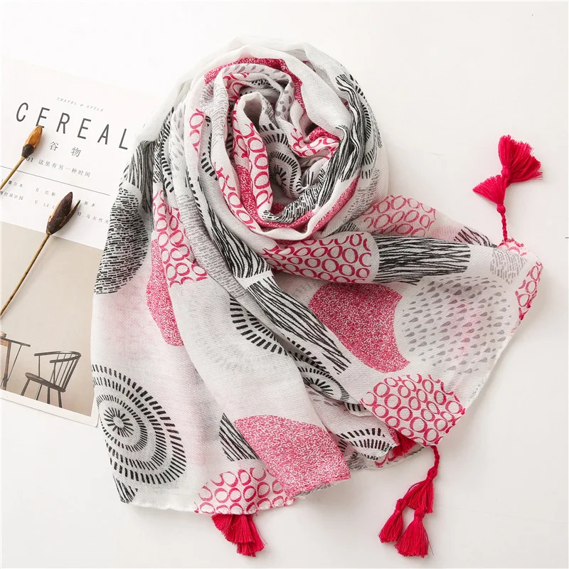 

New Bandana Foulard Spring Women Scarf 2020 Fashion Print Cotton Hijabs Ladies Shawls And Wraps Pashmina Stoles Poncho Scarves