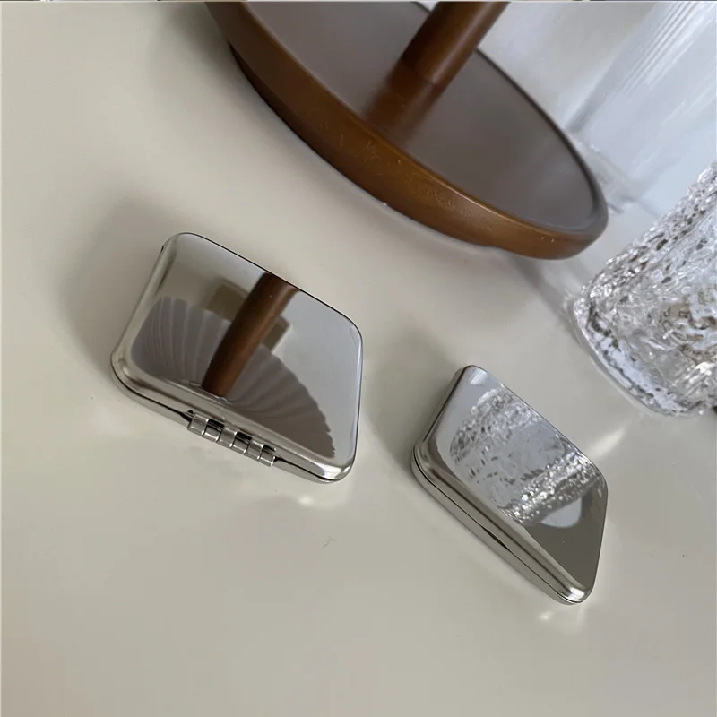 Компактное Карманное квадратное мини-зеркало из нержавеющей стали