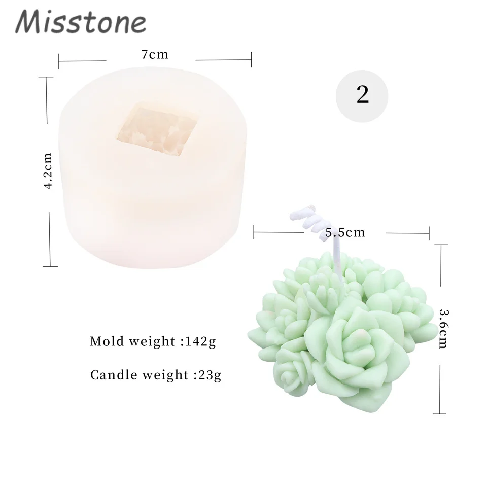 

3D Succulent Plant Pot Silicon Candle Making Mold Home Decorating Plaster Gadget Aromatherapy Soap Accessories Meaty Plant