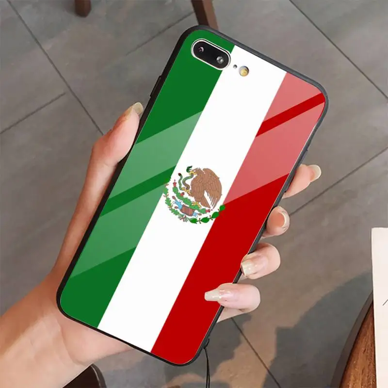 

Mexican National flag Phone Cases Tempered glass For iphone 5C 6 6S 7 8 plus X XS XR 11 PRO MAX
