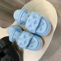 koovan womens sandals two ways to wear cool slippers 2021 new summer rivet peep toe half sponge thick bottom beach shoes rome