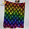 BlessLiving Dragon Scales Blankets For Beds Rainbow Bedding Luxury Colorful Soft Fluffy Blanket Marble Cobertor Plush Blanket 1