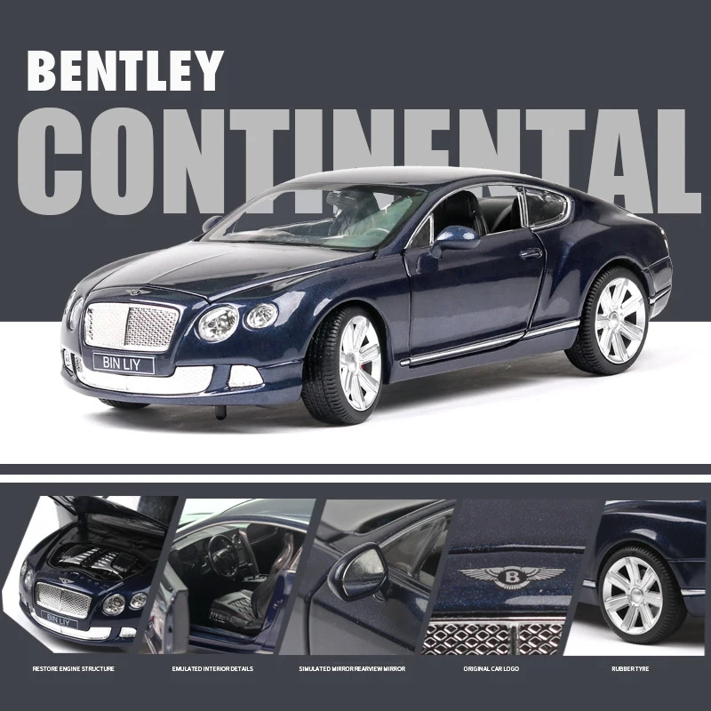 1:32 Высокая Имитация Bentley GT W12 подъемное колесо 4 открытые двери металлический сплав Модель автомобиля игрушки для детей Коллекция Подарки