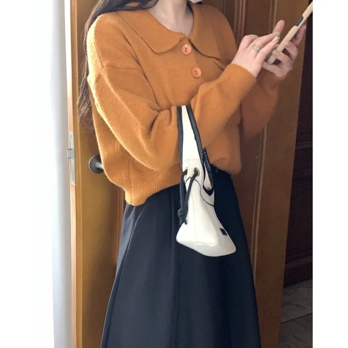 Женский пуловер с длинным рукавом цветной в корейском ретро-стиле модная одежда