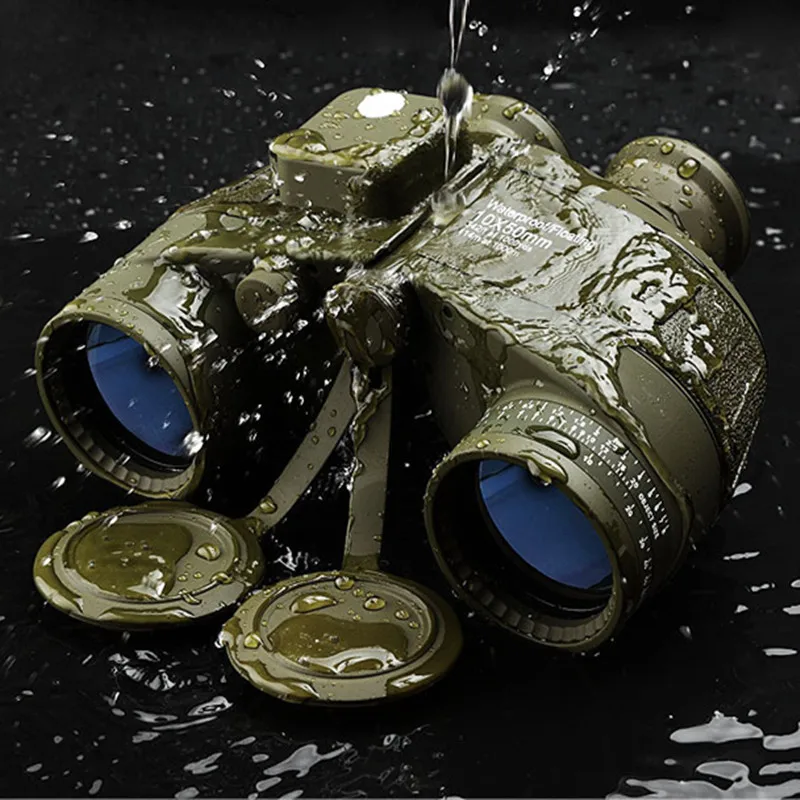 

10X50 Military Binoculars Compass Ranging Azimuth Waterproof Outdoor Camping Hunting Low Light Level Night Vision Telescope