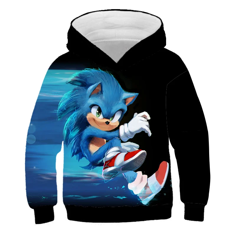

New Super 3D Sonic Kawaii Theme Baby Boy Hoodie Sweatshirt For Kids 3-14 Years Old Children's Clothing Girls Pullover Tops