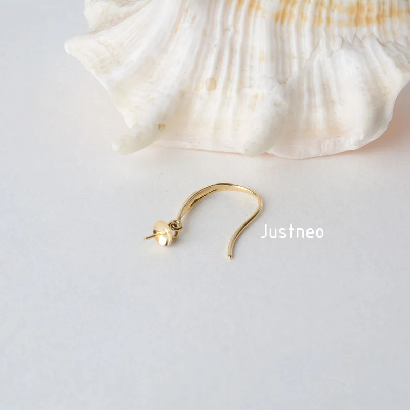 Серьги-Крючки из 18-каратного золота с шапочками бисера Eyepin однотонные жемчужные