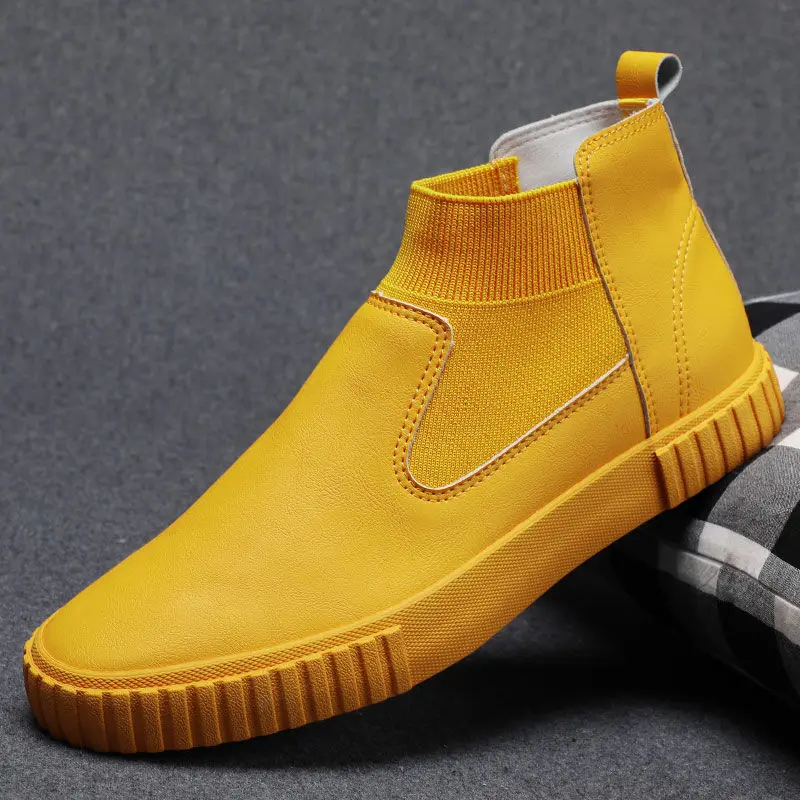 Мужские кожаные ботинки с высоким берцем повседневные Модные Ботинки Martin в